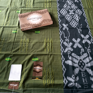 Special Macawis BHS SKT Setanggi-mercized cotton-Songket design-green